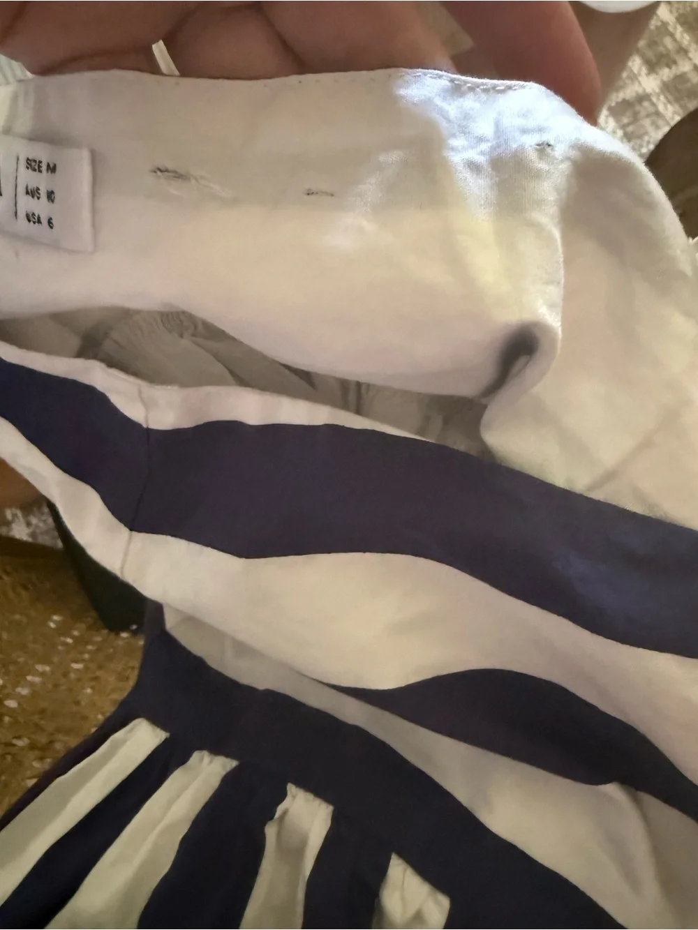 Lusana Oliver Poplin Marine Stripe Skirt - Picture 5 of 6